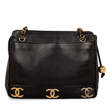 chanel three cc logo caviar bag|Chanel Vintage Small Triple CC Logo Caviar Bucket Bag in Black .